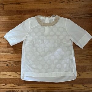 Elegant White Short Sleeve Top